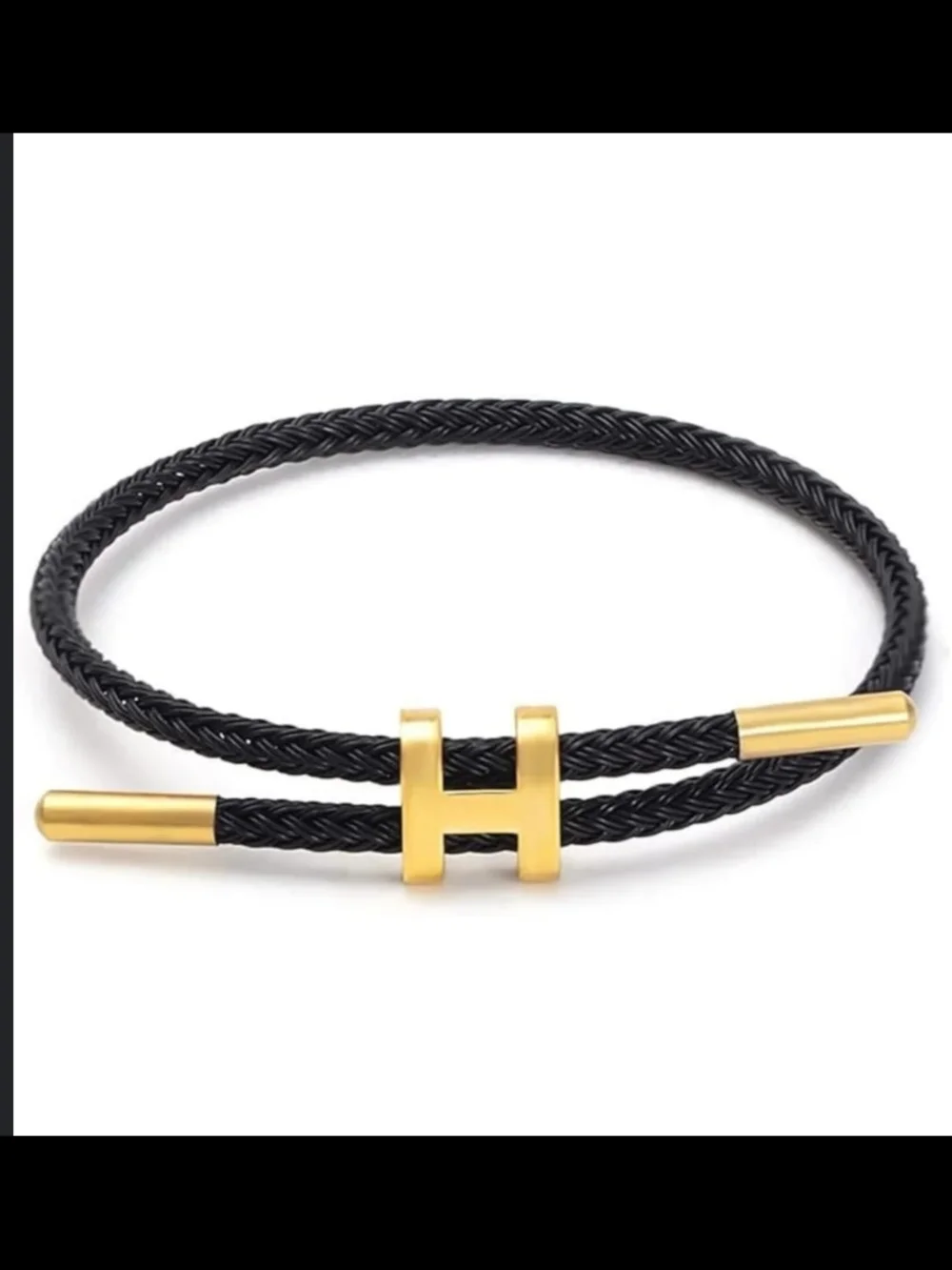 Gold Accent Red and Black Braided Wire Bracelets